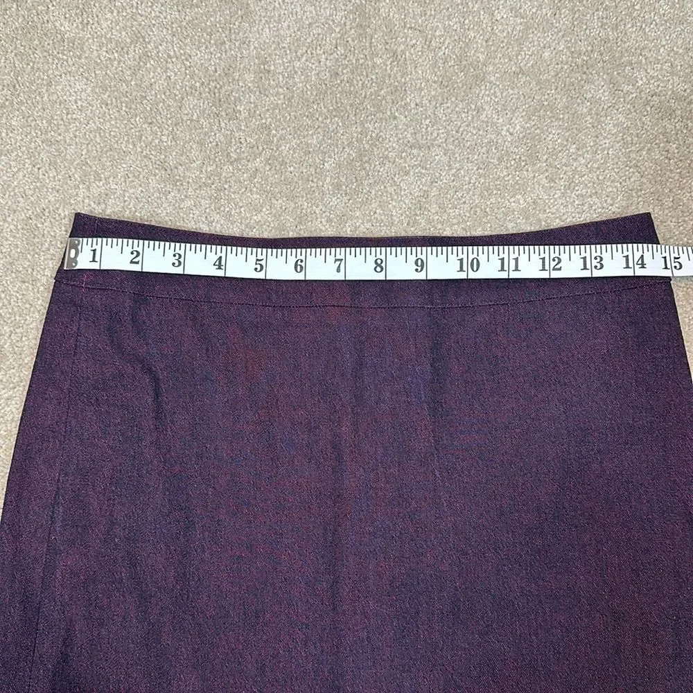 Nanette Lepore Knee Length Purple Embroidered Slit Flower Skirt Women Size 4
